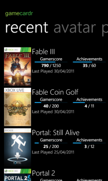recent games
