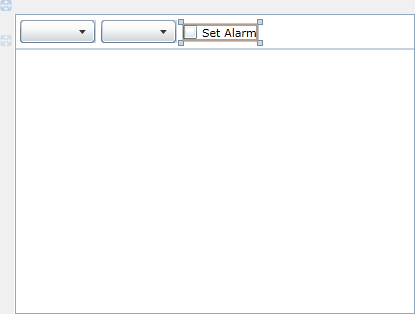 MainPage with Toolbar ComboBoxes and Alarm Set CheckBox