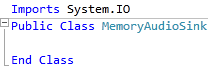MemoryAudioSink Class References