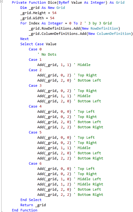 MainPage Dice Function