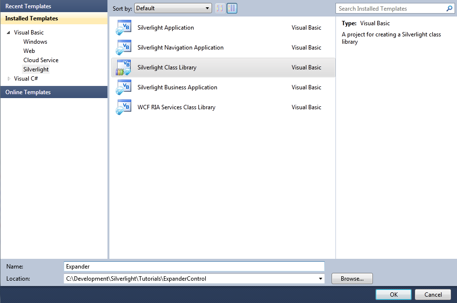 Add Silverlight Class Library Project