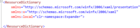 Resource Dictionary Namespaces