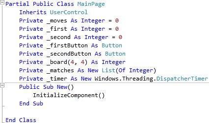 MainPage.xaml Declarations