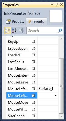 Surface InkPresenter Property Events