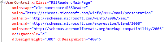 MainPage.xaml Namespaces