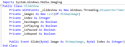 SlideShow Class Declarations