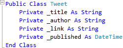 Tweet Class Declarations