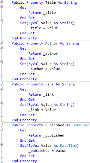 Tweet Class Properties