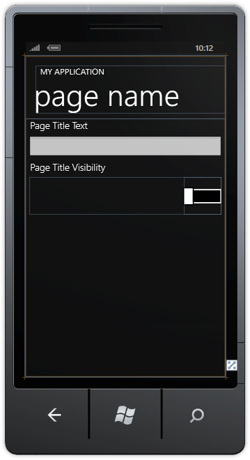 SettingsPage Design View