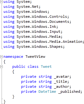 Tweet Class Declarations