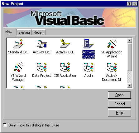 New ActiveX Control Project
