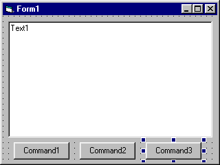 Form with Text Box and Three Command Buttons