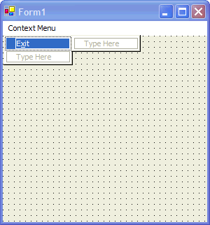 Form with ContextMenu with Exit