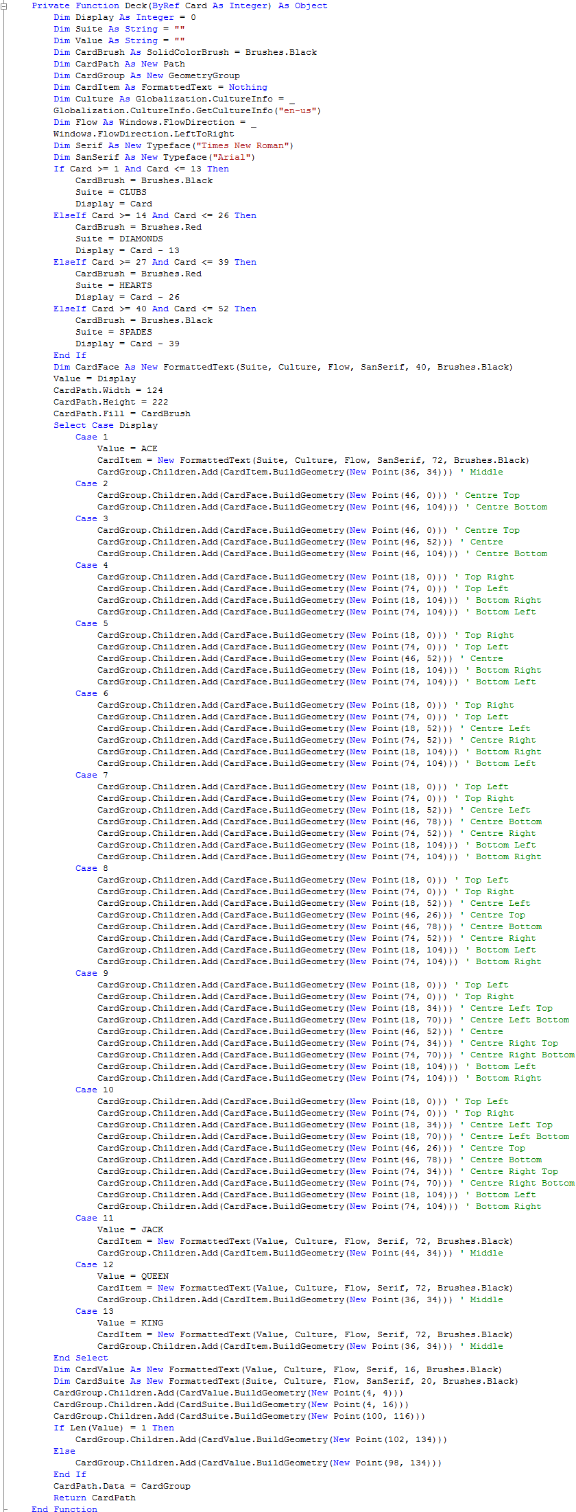 Window1 Deck Subroutine