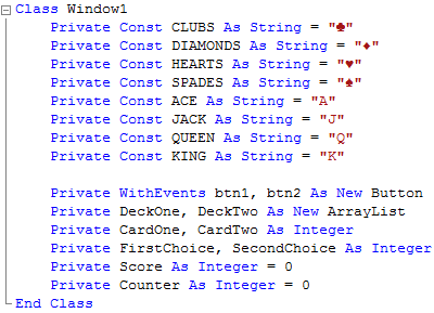 Window1 Declarations