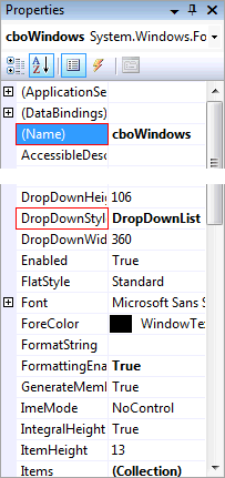 ComboBox Properties
