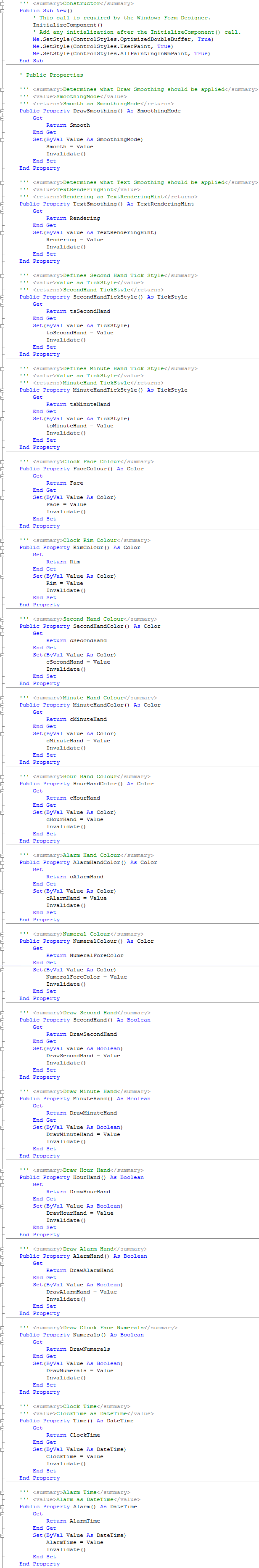 Clock Constructor and Public Properties