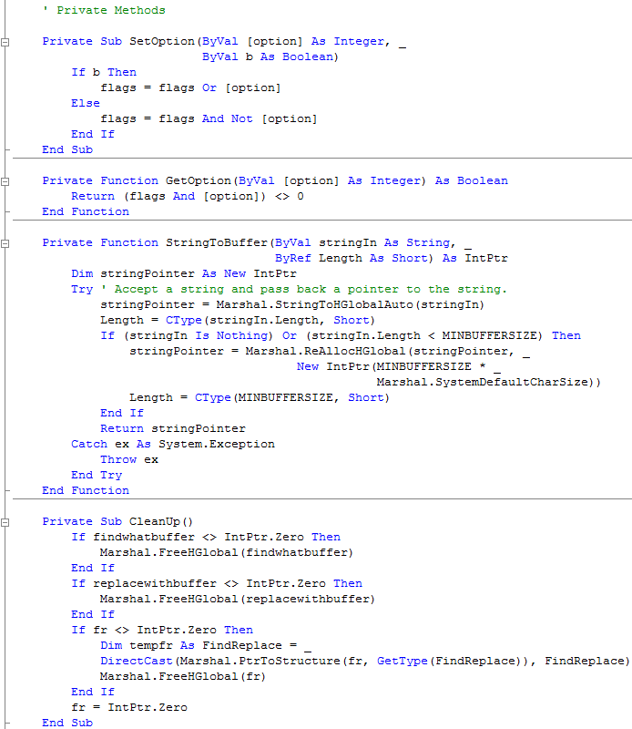 FindReplaceDialog Private Methods