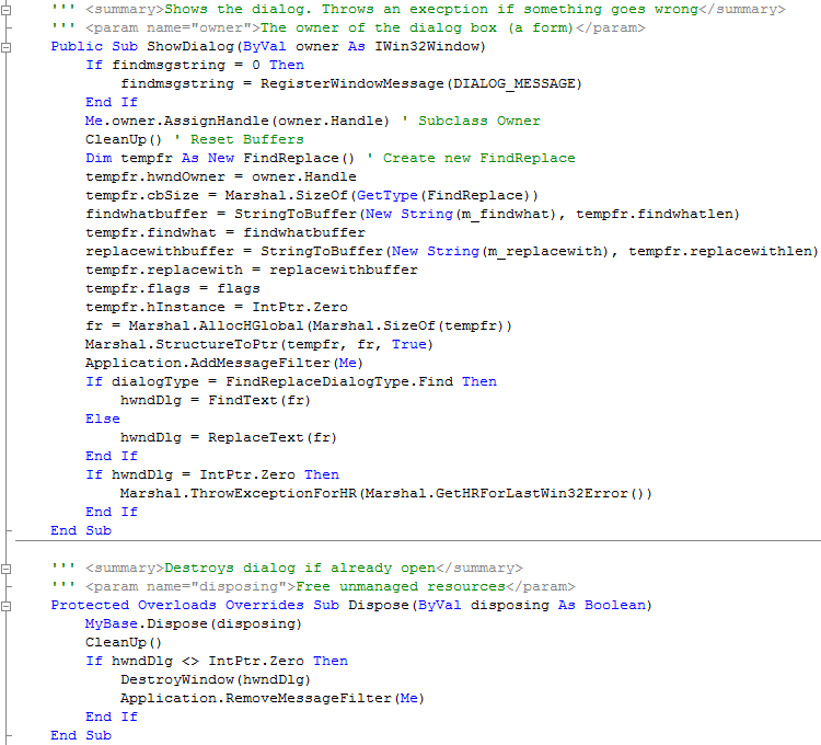 FindReplaceDialog Properties