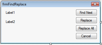 frmFindReplace Labels
