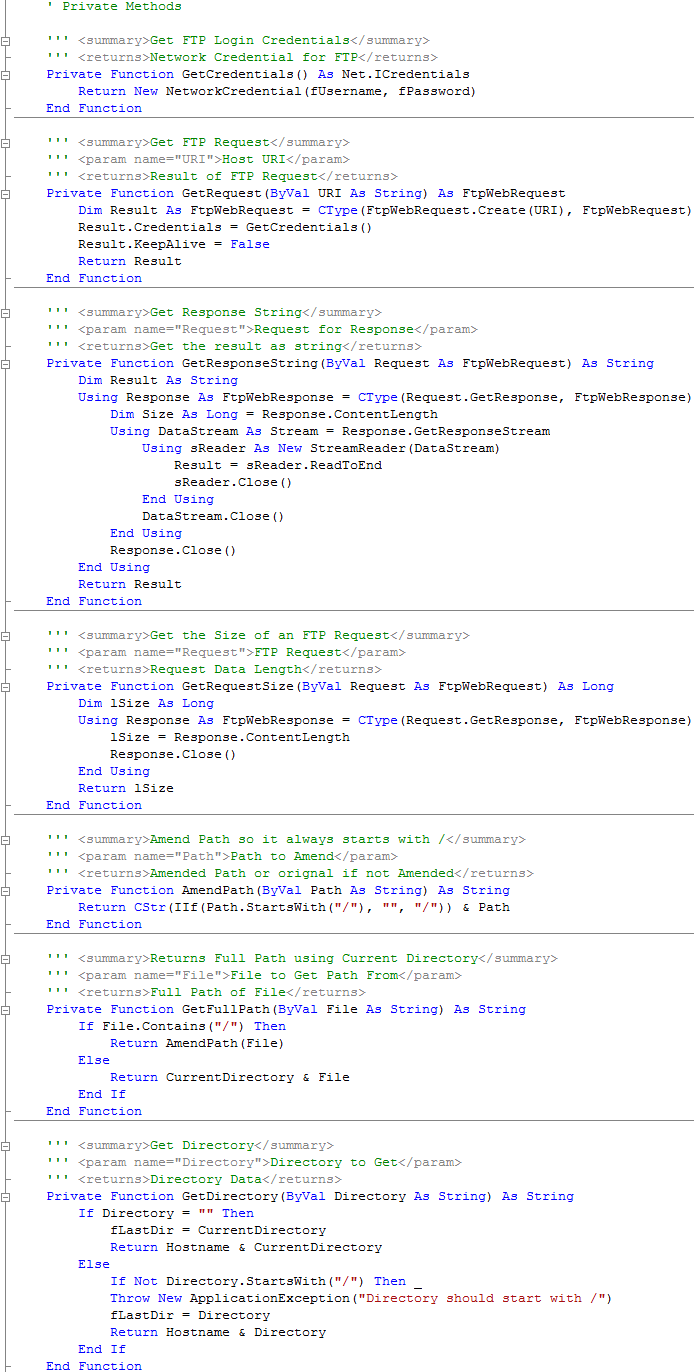 FTP Private Methods