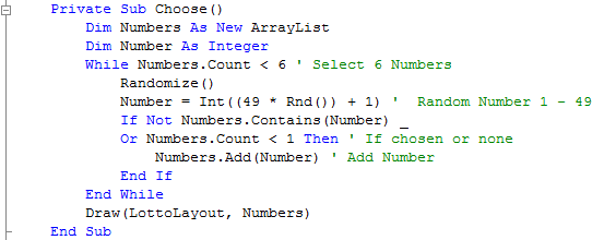 Window1 Choose Subroutine