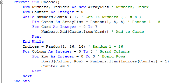 Window1 Choose Subroutine