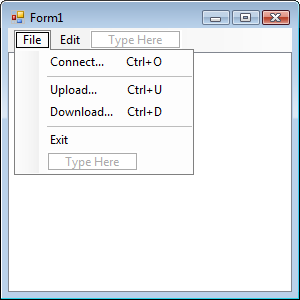 File Menu with Shortcut Keys