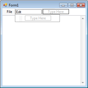 mnuText with Edit Menu