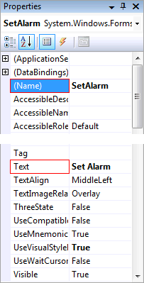 SetAlarm Properties