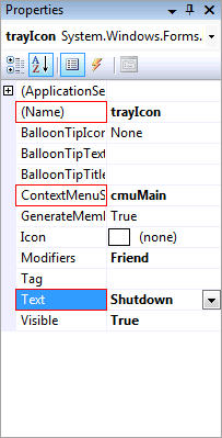 NotifyIcon Properties