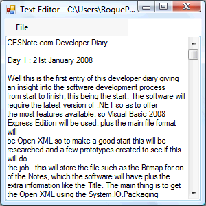 Text Editor with Opened Document