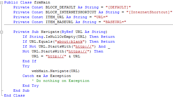 Task List Declarations and Navigate Subroutine