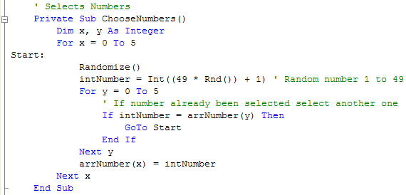 Lotto Choose Method